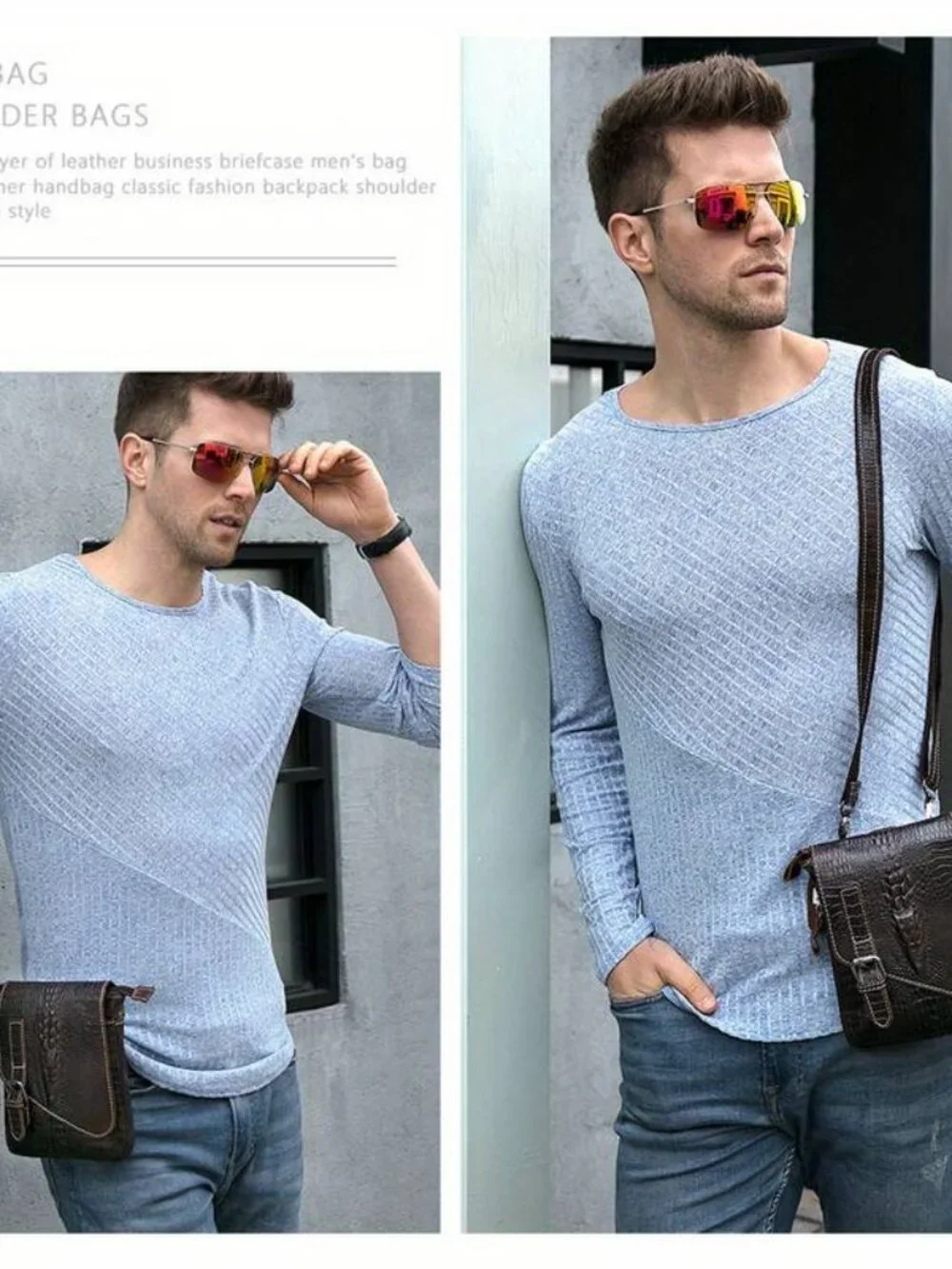 Genuine Leather Top Layer Cowhide Men's Shoulder Bag Large Capacity Crossbody